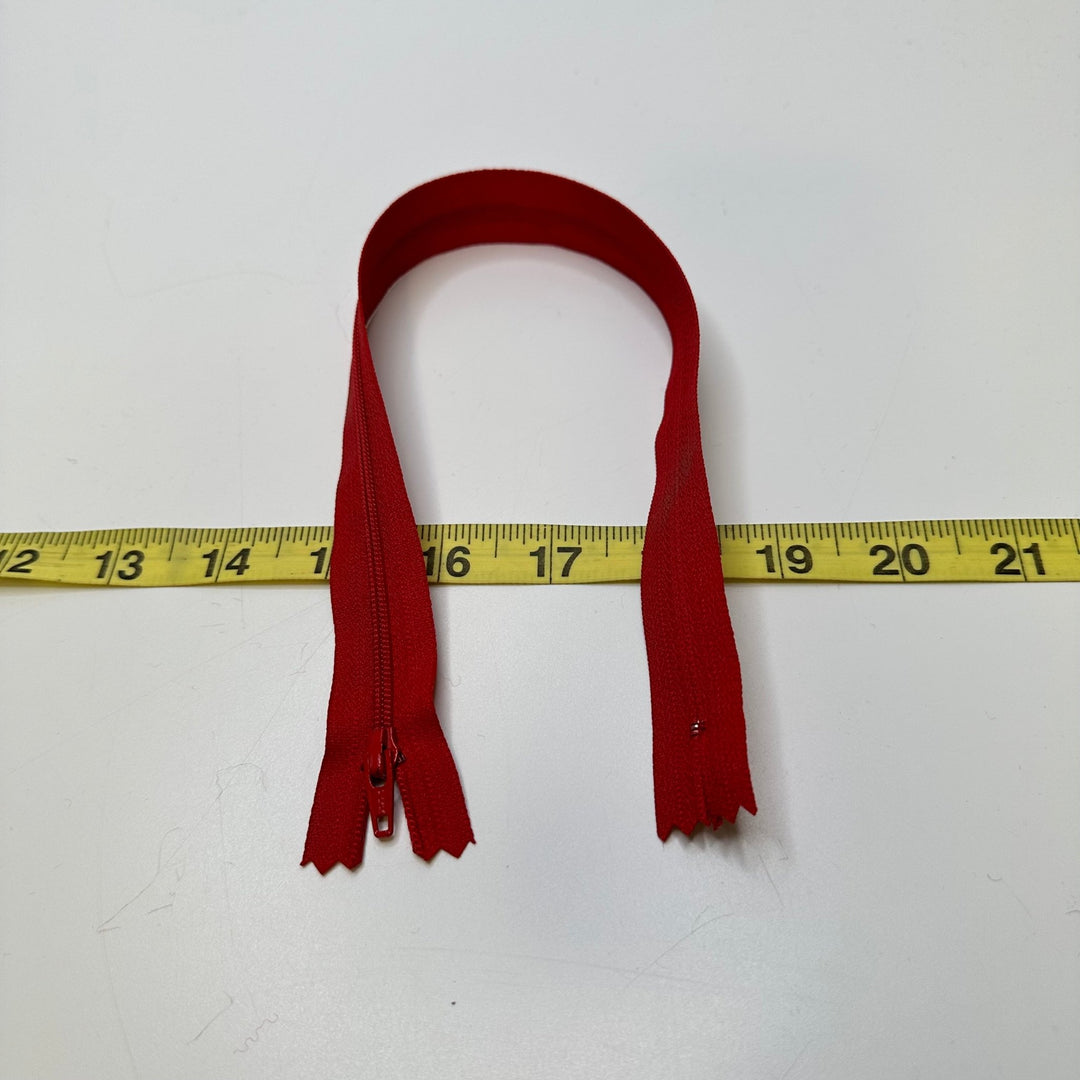 14" Coil Zipper - Closed End - Red - True Deadstock supplies Fabric by private - Sustainable Textile | FABCYCLE