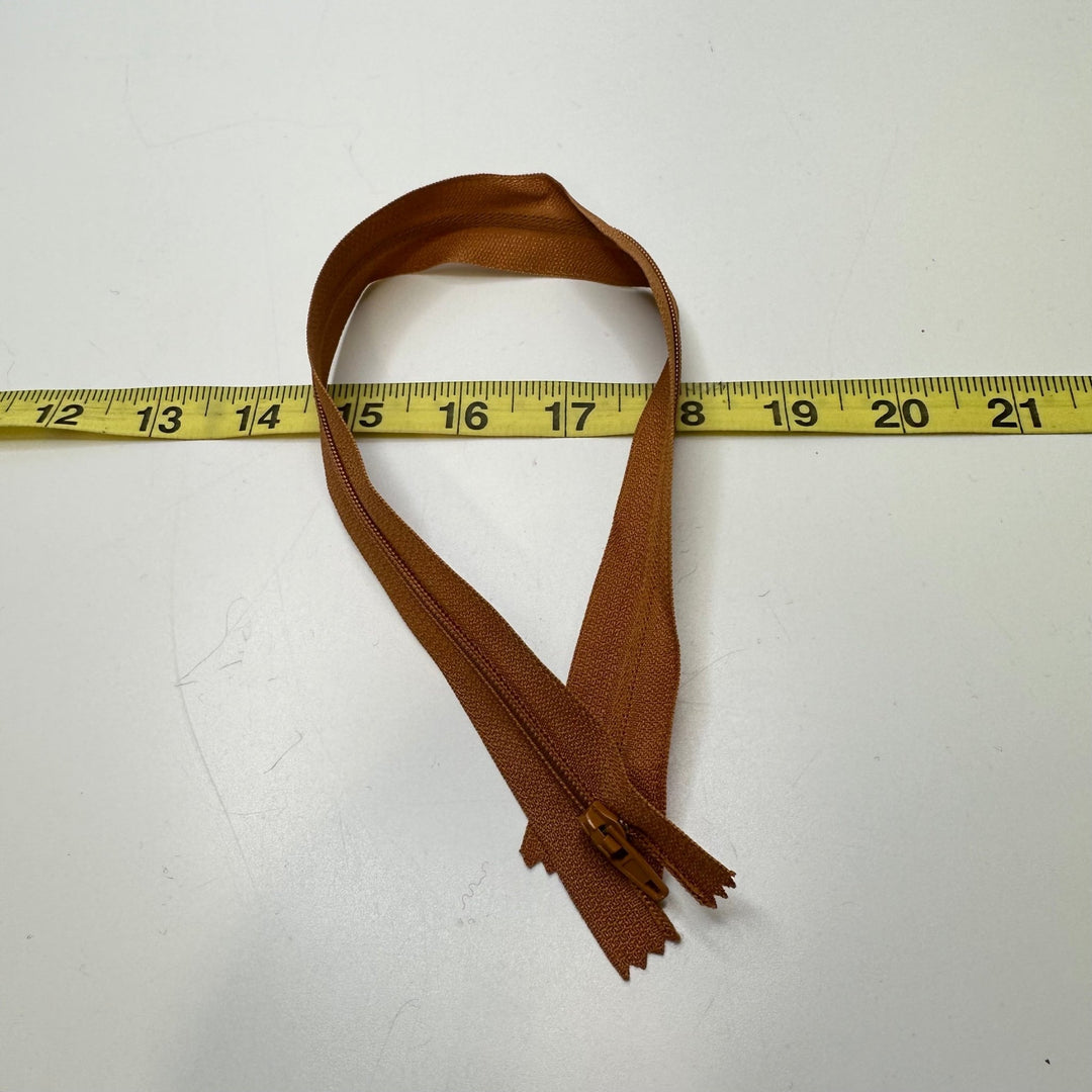 14.5" Coil Zipper - Closed End - Dark Beige - True Deadstock supplies Fabric by private - Sustainable Textile | FABCYCLE