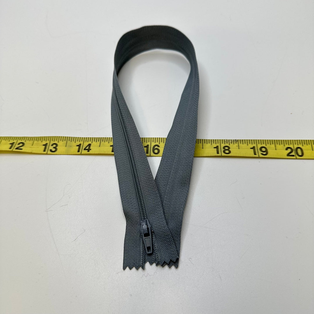 14.5" Coil Zipper - Closed End - Grey - True Deadstock supplies Fabric by private - Sustainable Textile | FABCYCLE