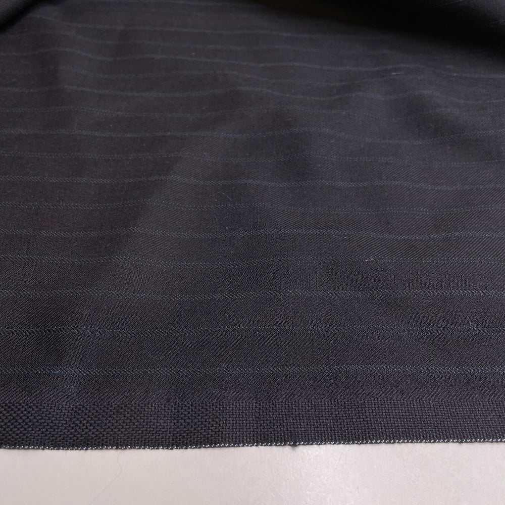 Striped Eel Catfish - Twill Weave Wool Woven - Navy/Blue Stripes - 1M Bundle