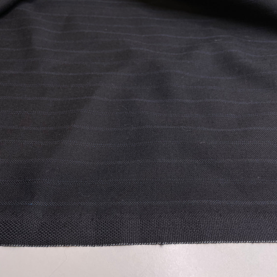 Striped Eel Catfish - Twill Weave Wool Woven - Navy/Blue Stripes - 1M Bundle