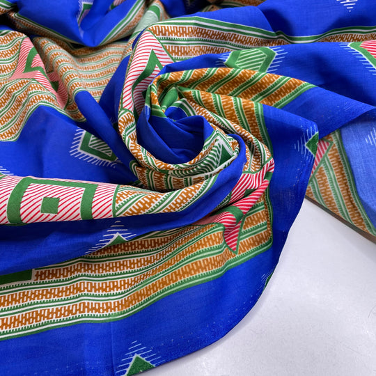 UB - Windows Of The World - Cotton/Poly Woven - Blue Multi Geometric - 2M Bundle