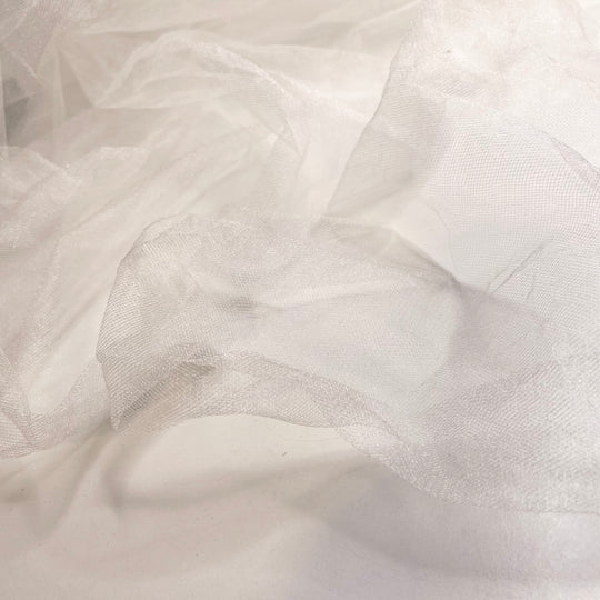 Dewdrops - Tulle Nylon Woven - White - 2M Bundle