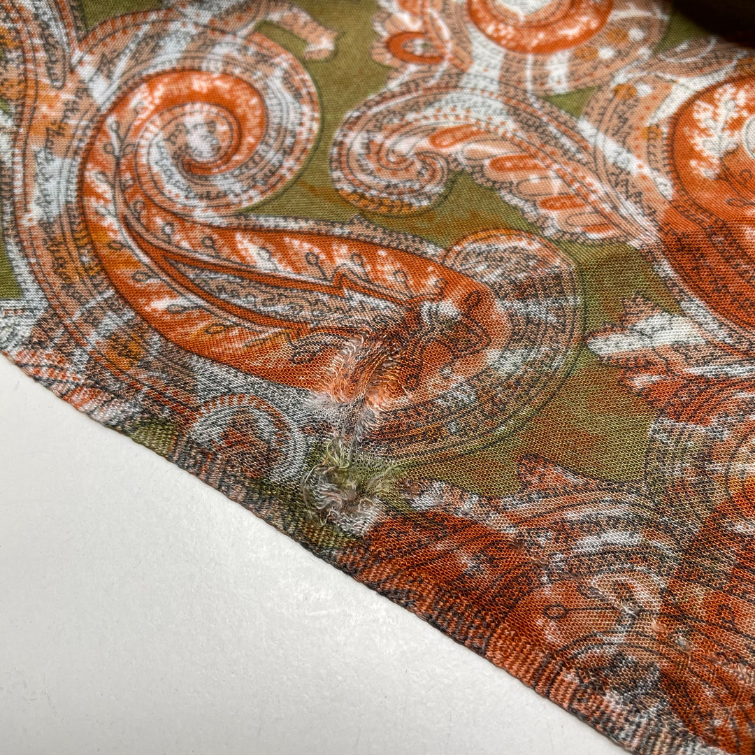 Radical - Rayon Blend Woven - Green/Orange Abstract Paisley - 4M Bundle
