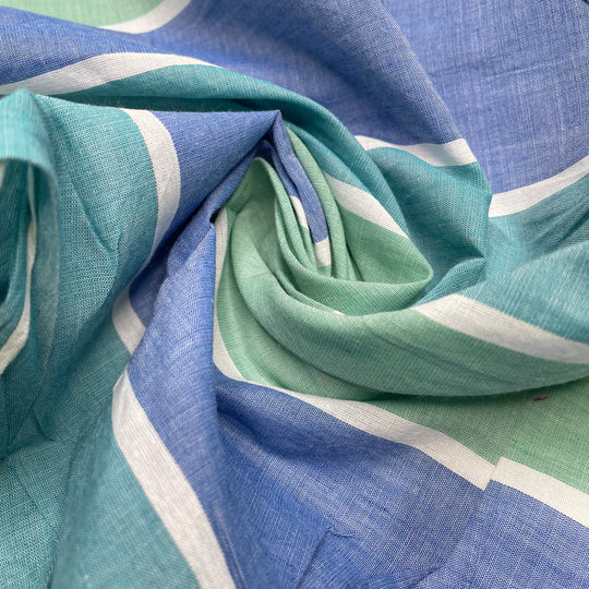 Let Us Focus - Polyester Blend Woven - Blue Multi Stripes - 1.4M Bundle
