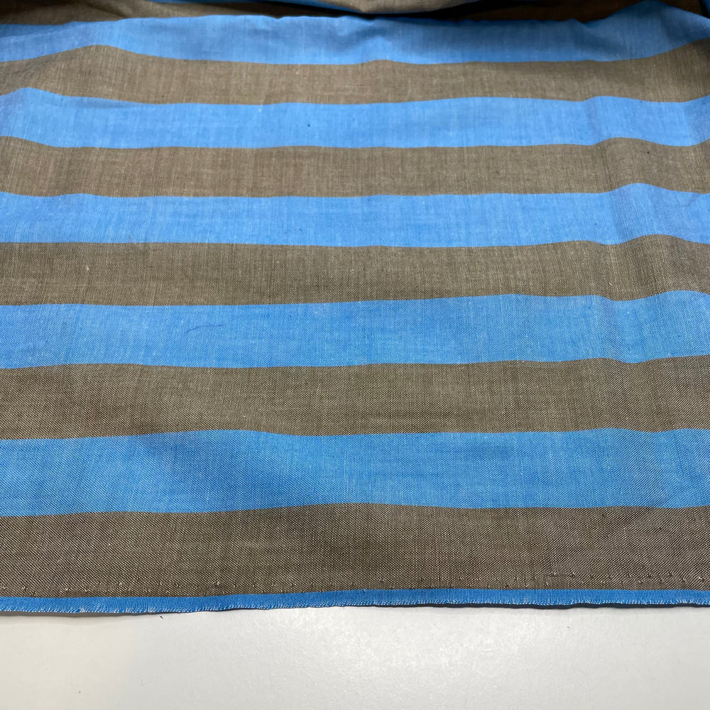 Iron Steam - Polyester Blend Woven - Blue/Grey Stripes - 2.2M Bundle