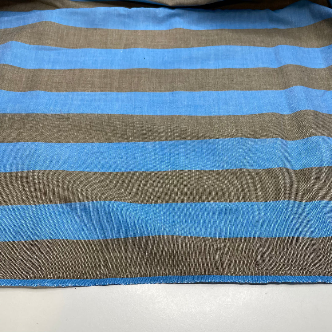Iron Steam - Polyester Blend Woven - Blue/Grey Stripes - 2.2M Bundle