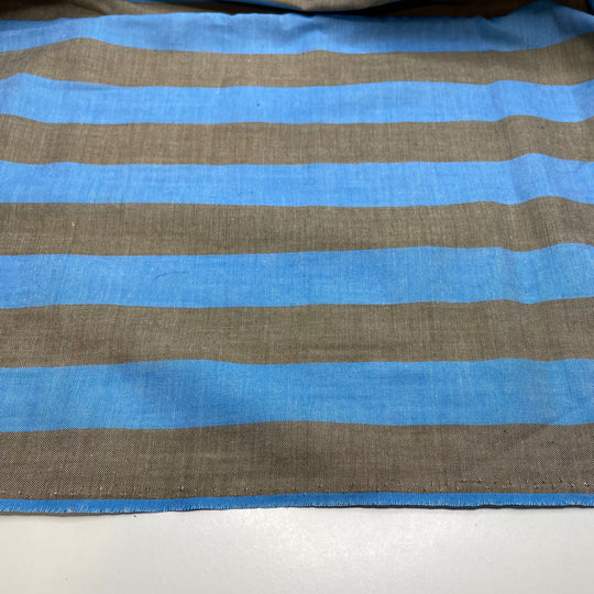 Iron Steam - Polyester Blend Woven - Blue/Grey Stripes - 2.2M Bundle