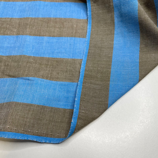 Iron Steam - Polyester Blend Woven - Blue/Grey Stripes - 2.2M Bundle
