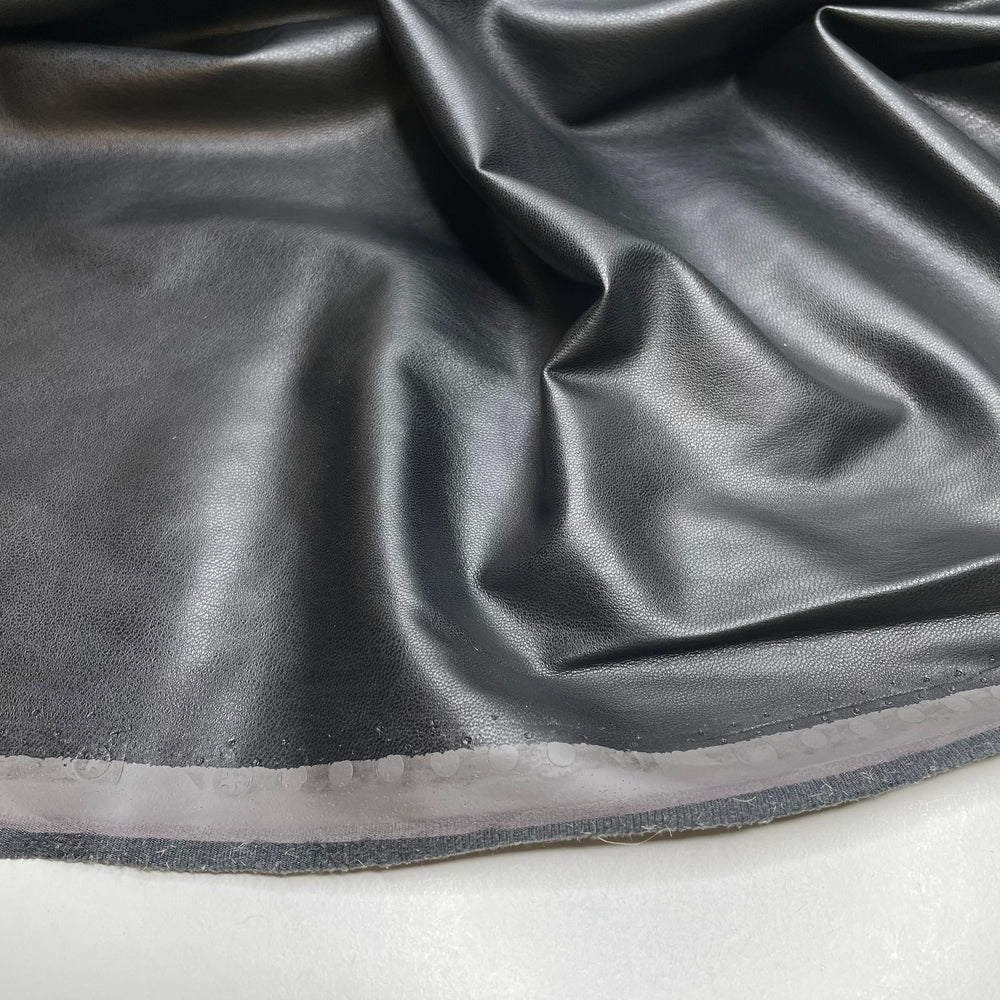 A Jedi S Footwork - Pleather Polyester Backing PU/Poly Knit - Black - 0.6M Bundle