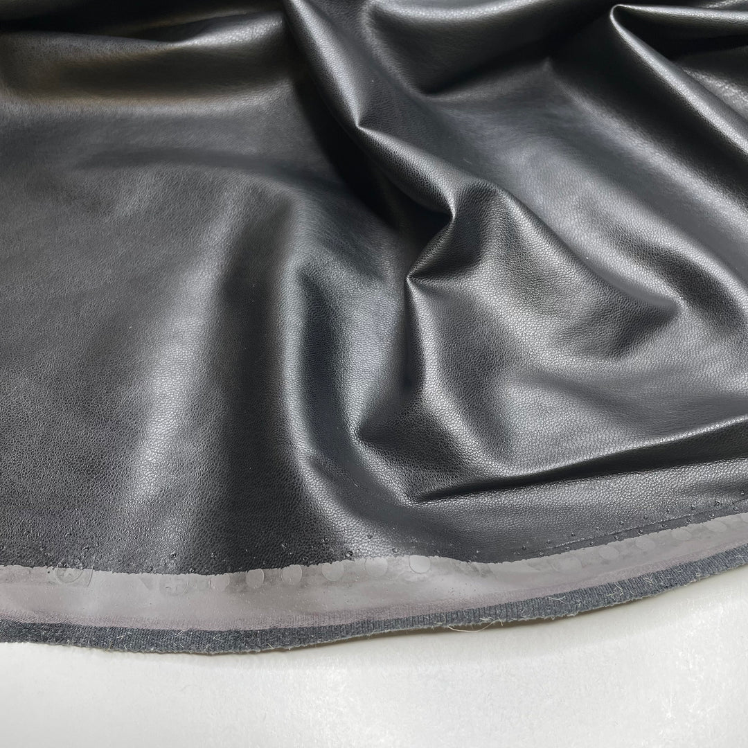 A Jedi S Footwork - Pleather Polyester Backing PU/Poly Knit - Black - 0.6M Bundle