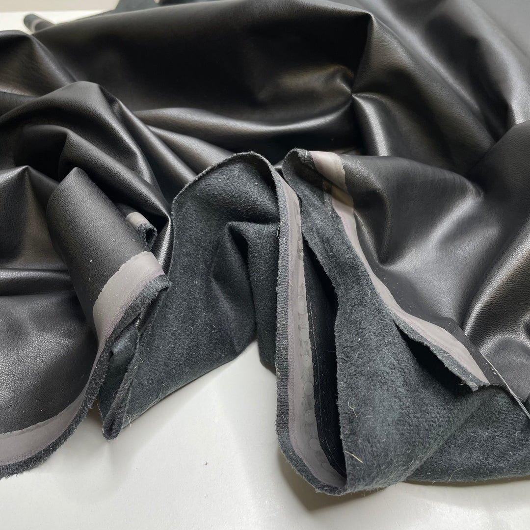 A Jedi S Footwork - Pleather Polyester Backing PU/Poly Knit - Black - 0.6M Bundle