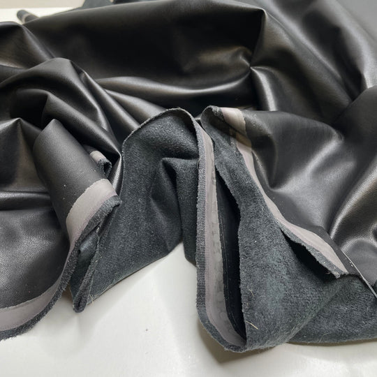 A Jedi S Footwork - Pleather Polyester Backing PU/Poly Knit - Black - 0.6M Bundle