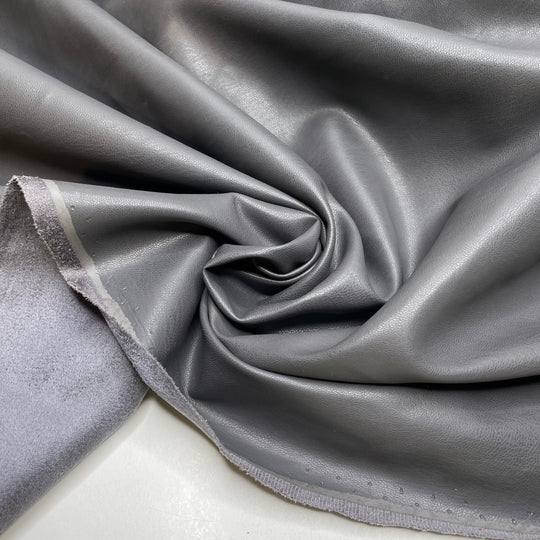 AP- 5 - Pleather Polyester Backing PU/Poly Knit - Dark Grey - 0.85M Bundle