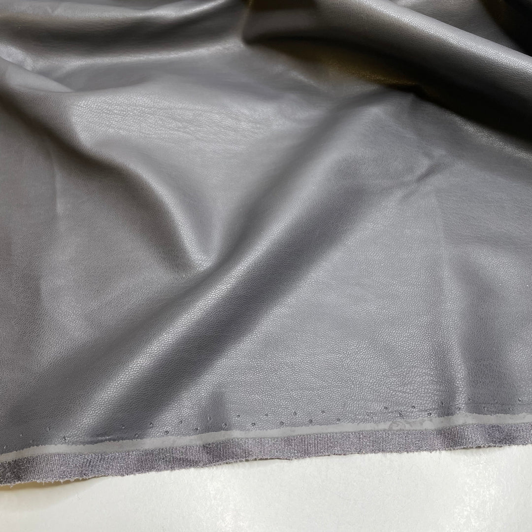 AP- 5 - Pleather Polyester Backing PU/Poly Knit - Dark Grey - 0.85M Bundle