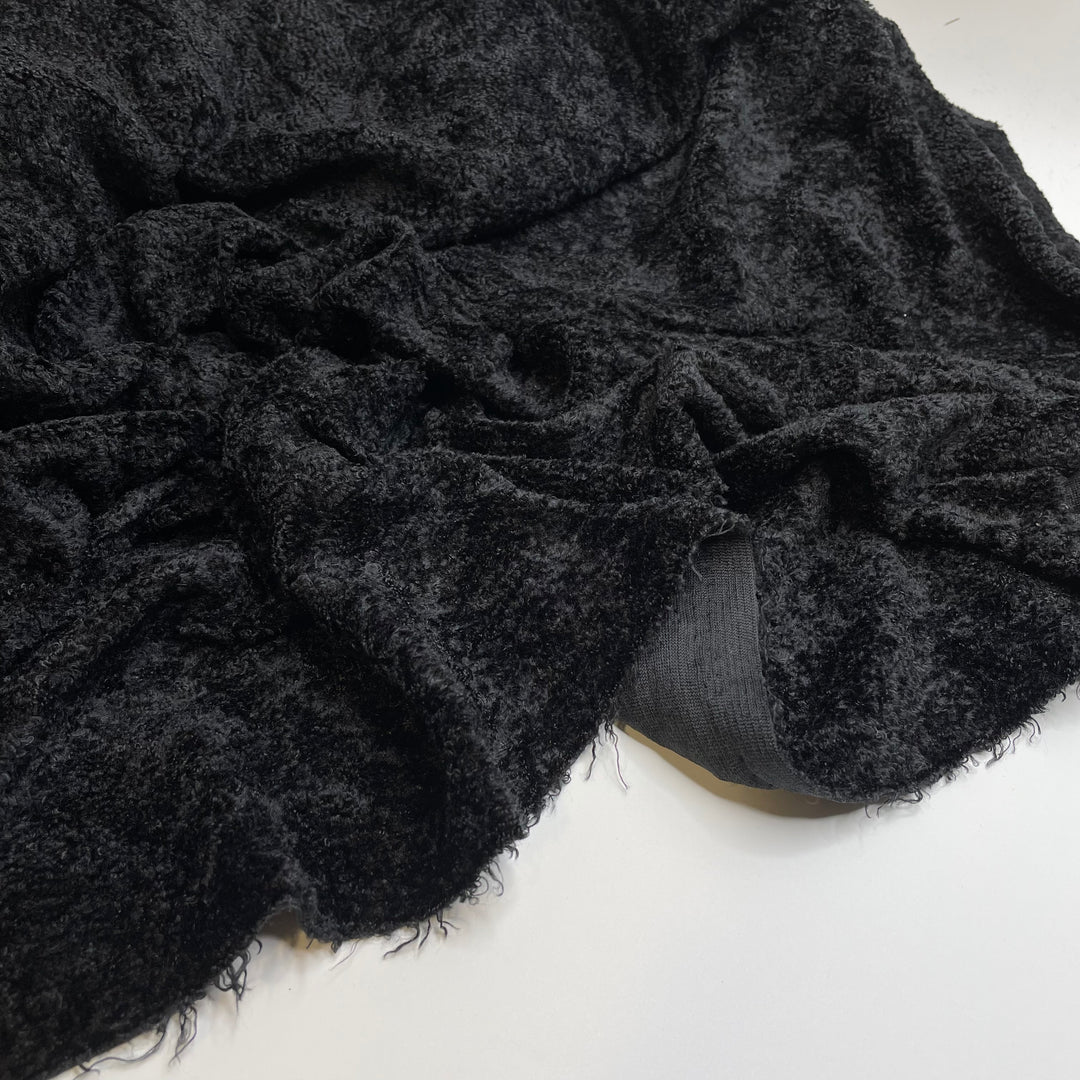 UB - Faux Terrier - Short Hair Poly Knit - Black - 3.5M Bundle
