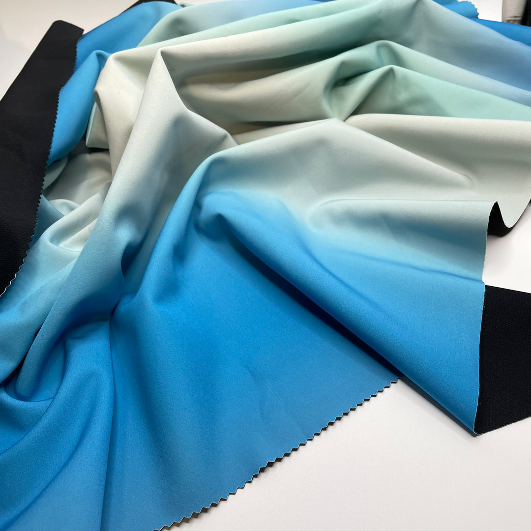 UB - On The Horizon - Double Cloth Knit Poly  - Blue/Black Colour Fade - 0.9M Bundle