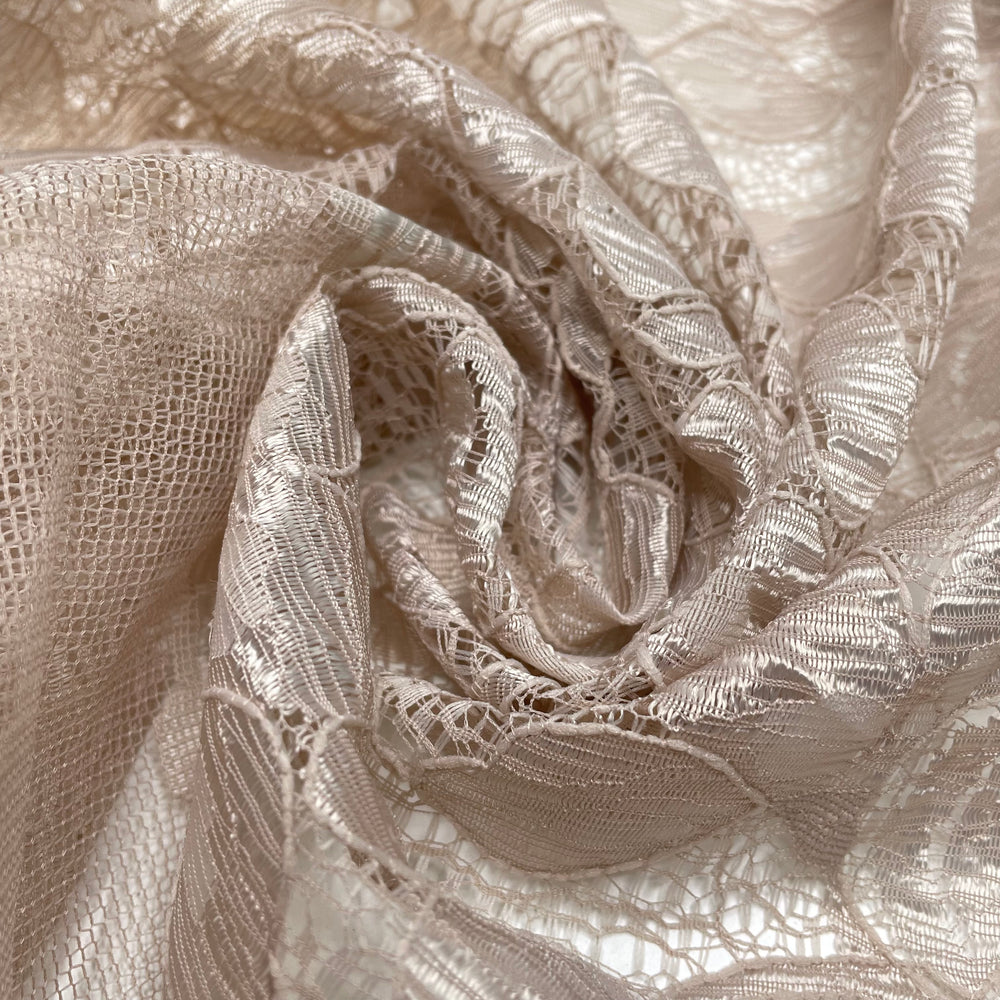 Mochaccino Triple Shot - Lace Poly Knit - Beige Floral - 1.3M Bundle