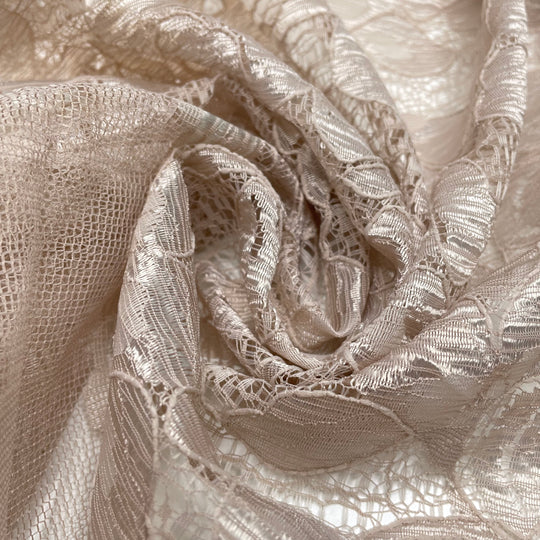 Mochaccino Triple Shot - Lace Poly Knit - Beige Floral - 1.3M Bundle