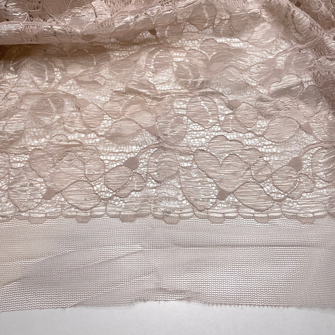 Mochaccino Triple Shot - Lace Poly Knit - Beige Floral - 1.3M Bundle