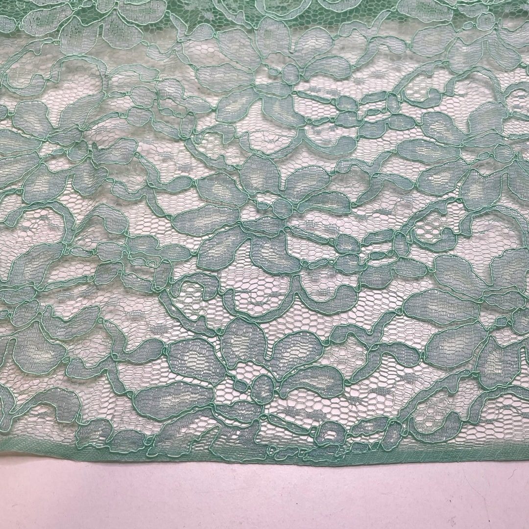 Cool As A Cucumber - Lace Poly Knit - Light Green Floral - 1.25M Bundle