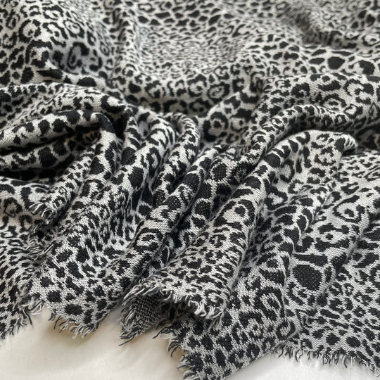 Snuggle - Sweater Poly Knit - Black/Grey Leopard - 1.15M Bundle