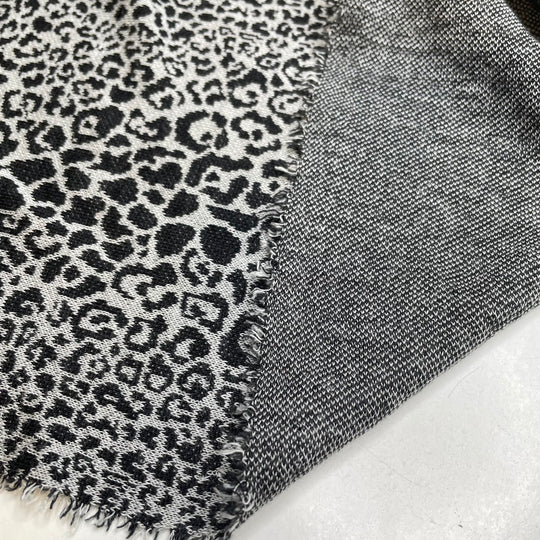 Snuggle - Sweater Poly Knit - Black/Grey Leopard - 1.15M Bundle