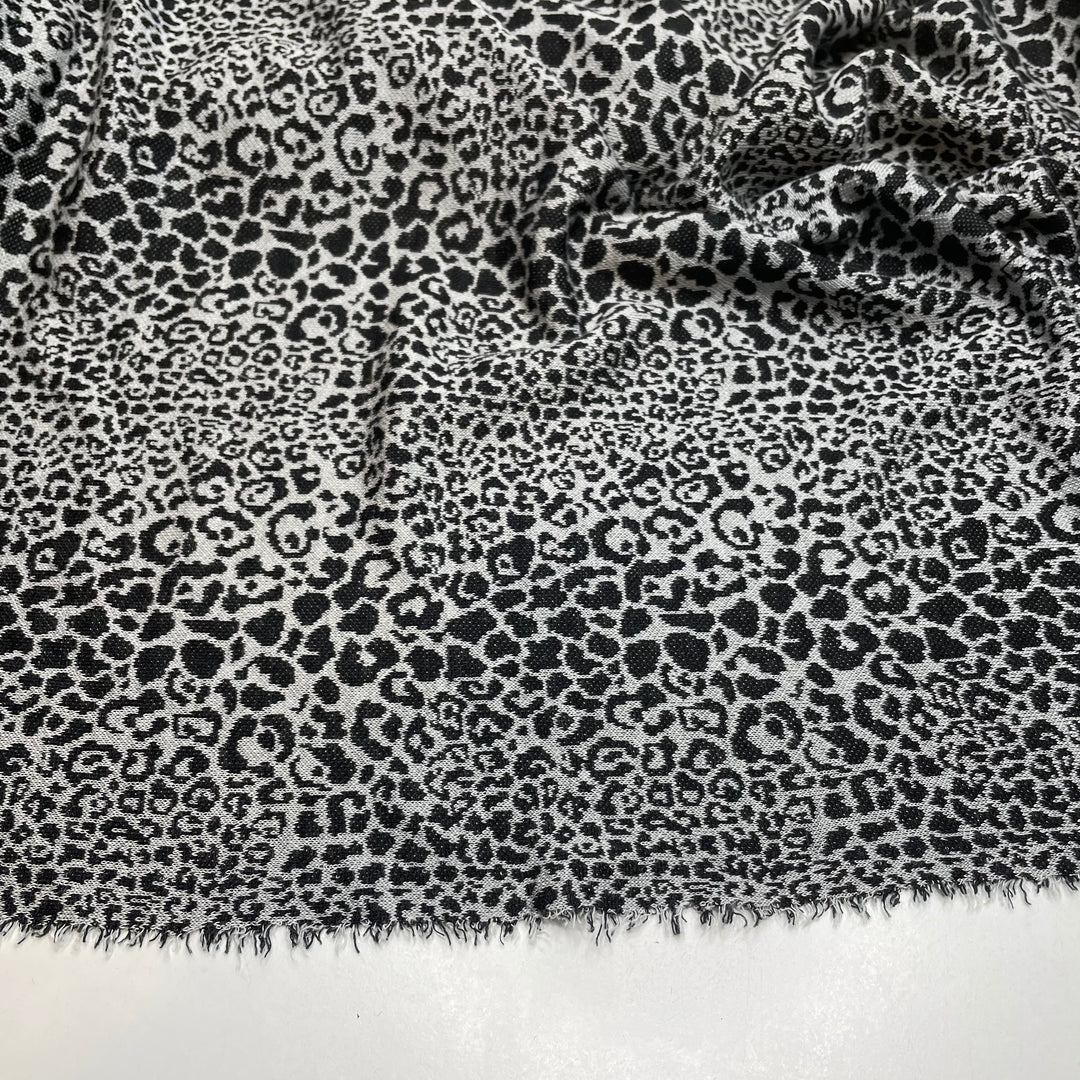 Snuggle - Sweater Poly Knit - Black/Grey Leopard - 1.15M Bundle