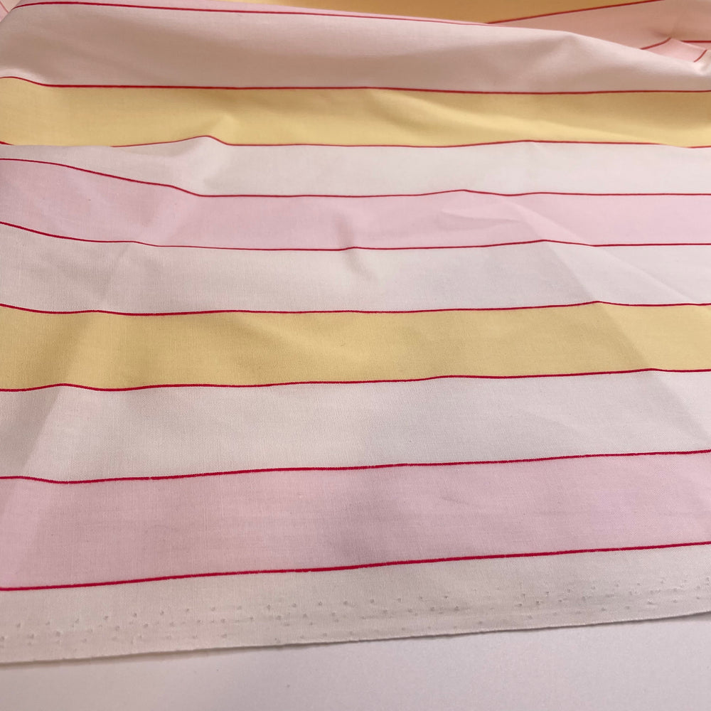 Indescribable Love - Poly/Cotton Woven - White Multi Stripes - 3M Bundle