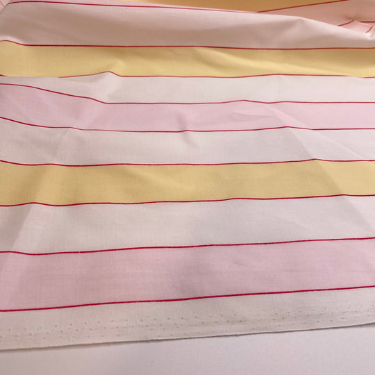 Indescribable Love - Poly/Cotton Woven - White Multi Stripes - 3M Bundle