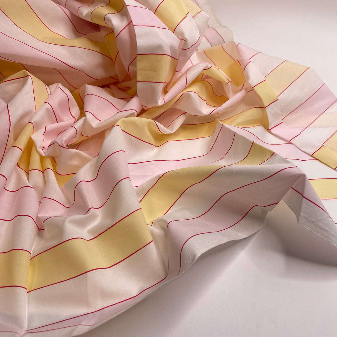Indescribable Love - Poly/Cotton Woven - White Multi Stripes - 3M Bundle