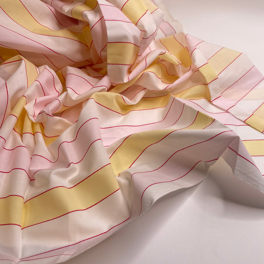 Indescribable Love - Poly/Cotton Woven - White Multi Stripes - 3M Bundle