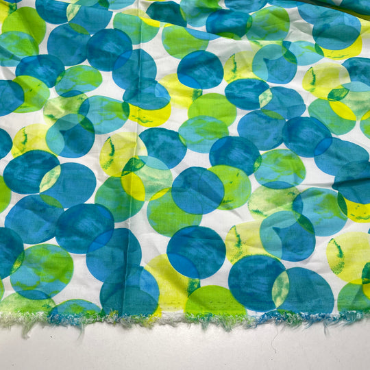 Breezy - Cotton Woven - Blue/Yellow Circles - 1M Bundle