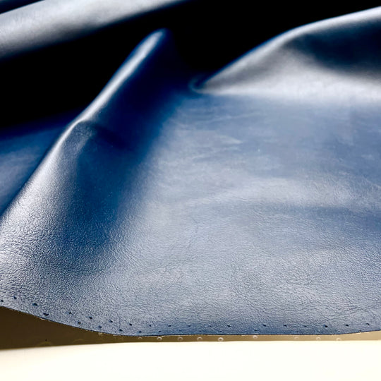 In The Saddle - Waterproof Pleather Polyester Backing PU/Poly Knit - Navy - 1.3M Bundle