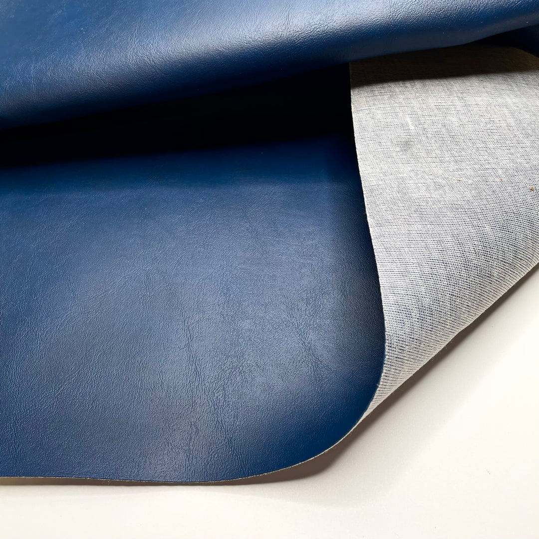 In The Saddle - Waterproof Pleather Polyester Backing PU/Poly Knit - Navy - 1.3M Bundle