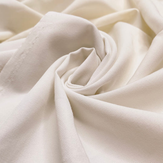 Wimbledon White - Twill Weave Polyester Blend Woven - White - 1.9M Bundle