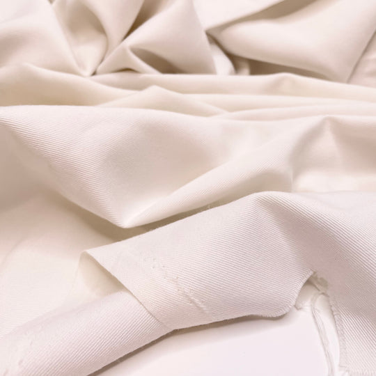 Wimbledon White - Twill Weave Polyester Blend Woven - White - 1.9M Bundle