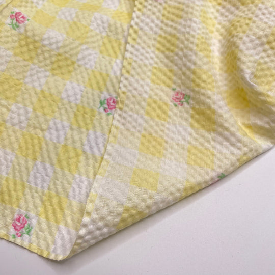Nana Comes To My Games - Seersucker Natural Blend Woven - Yellow Multi Floral - 2.3M Bundle