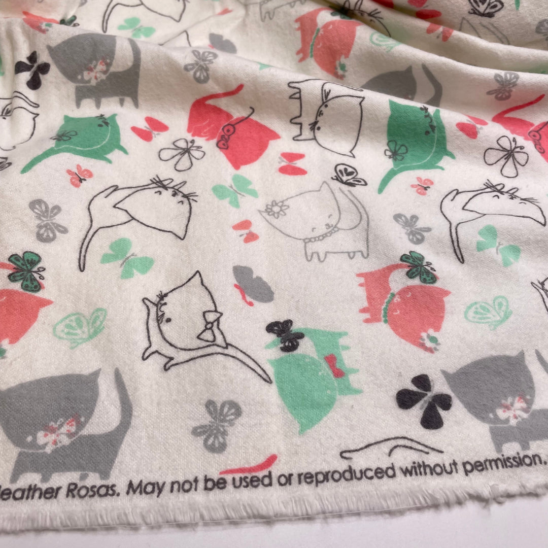 Itty Bitty Kitties - Flanelette Cotton Woven - White Multi Cats - 2M Bundle
