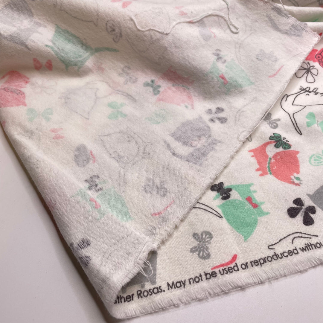 Itty Bitty Kitties - Flanelette Cotton Woven - White Multi Cats - 2M Bundle