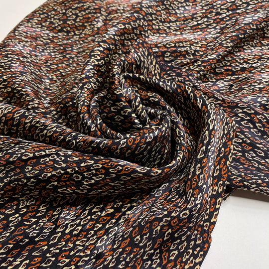 Escargot - Satin Poly Woven - Black Multi Abstract - Bundles