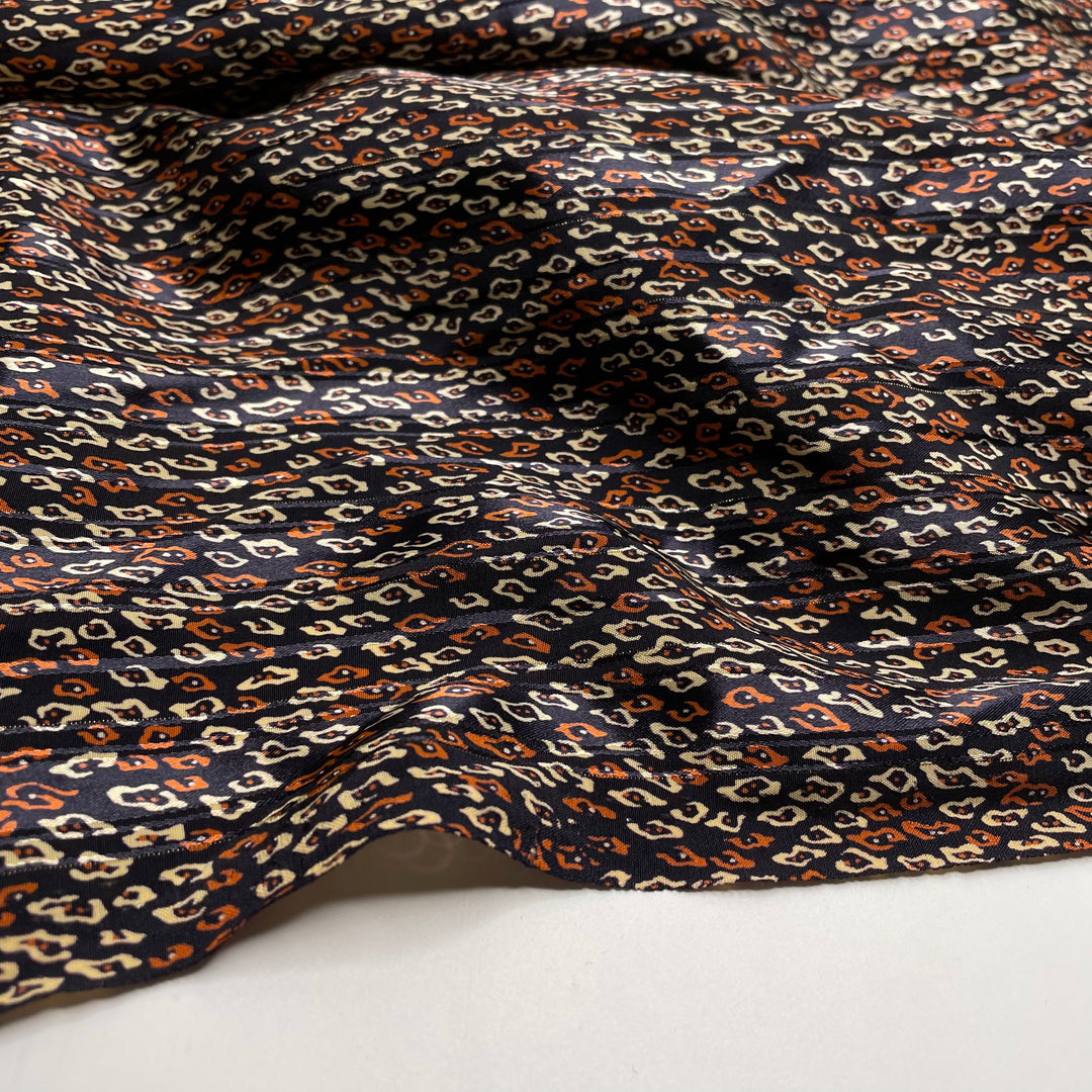Escargot - Satin Poly Woven - Black Multi Abstract - Bundles