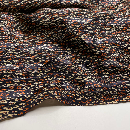 Escargot - Satin Poly Woven - Black Multi Abstract - Bundles