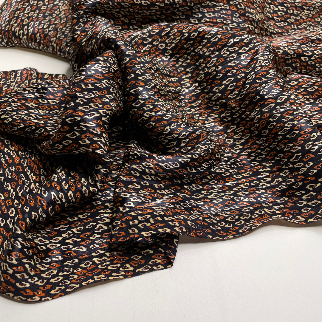 Escargot - Satin Poly Woven - Black Multi Abstract - Bundles