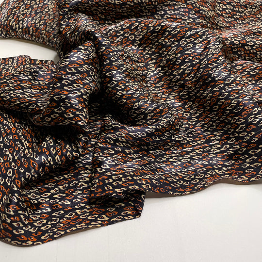 Escargot - Satin Poly Woven - Black Multi Abstract - Bundles