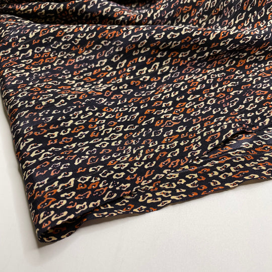 Escargot - Satin Poly Woven - Black Multi Abstract - Bundles