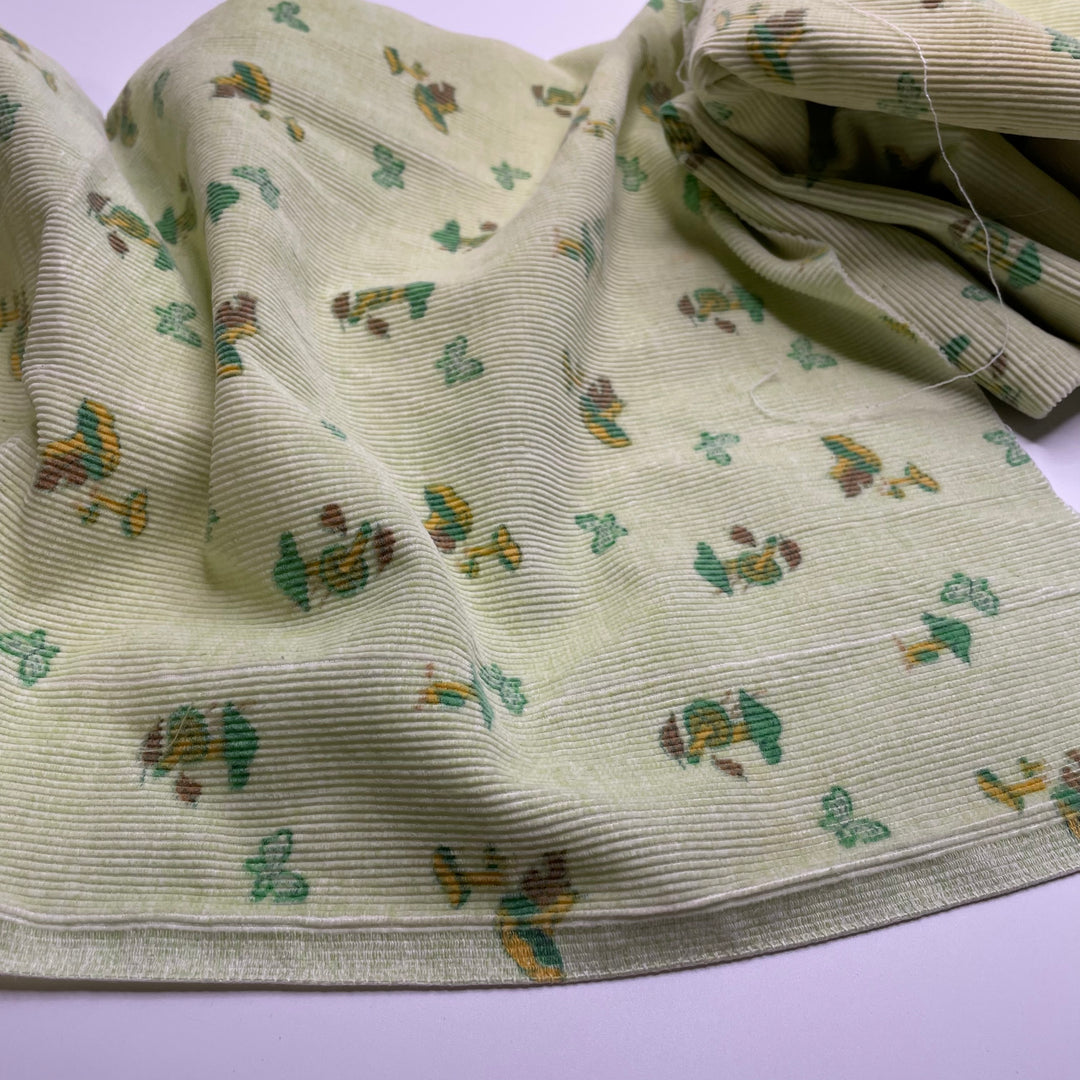 Toadstool - Corduroy Cotton Woven - Green Mushrooms - 1.2M Bundle