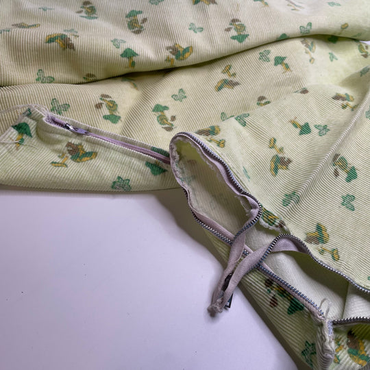 Toadstool - Corduroy Cotton Woven - Green Mushrooms - 1.2M Bundle