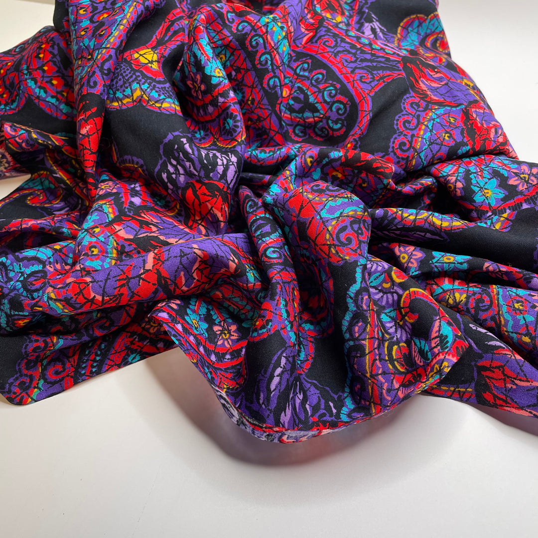 UB - Bath Crystals - Cotton Woven - Black Multi Geometric - 2.5M Bundle