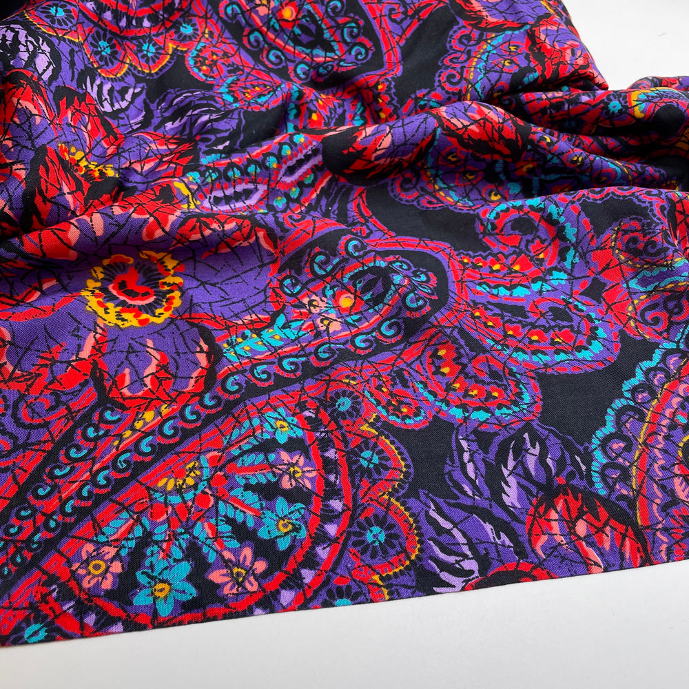 UB - Bath Crystals - Cotton Woven - Black Multi Geometric - 2.5M Bundle